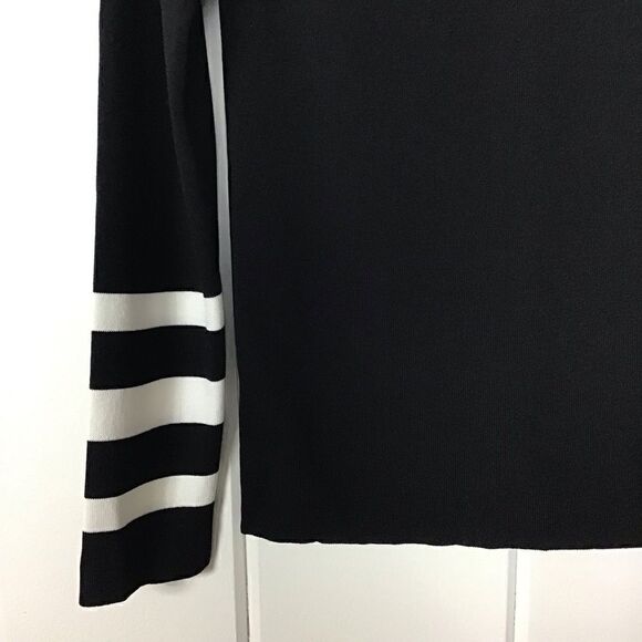 Adrienne Vittadini Black White Stripe Top - S - Picture 4 of 6